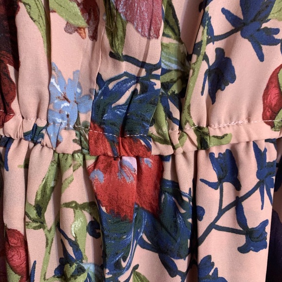 Mauve Floral Print Sleeveless Romper Maxi Style - Picture 12 of 16